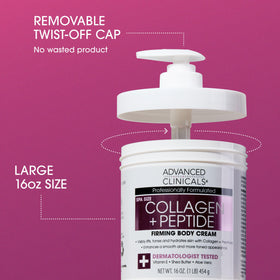 Advanced Clinicals Collagen Peptides Body Lotion with shea butter and green tea