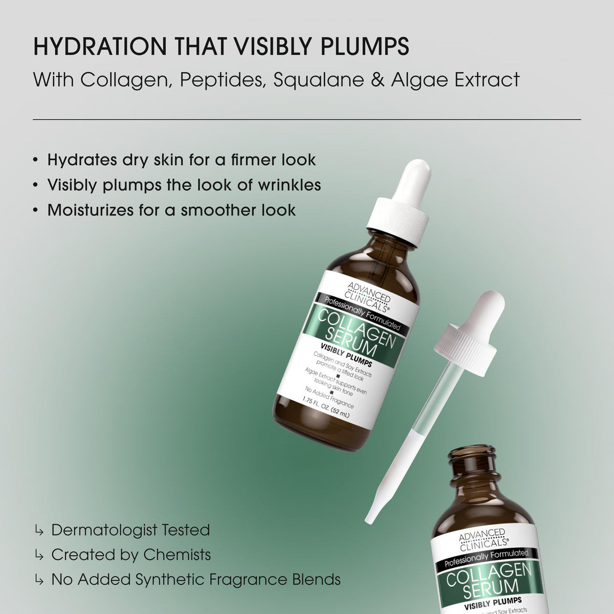 Advanced Clinicals Collagen Serum application on face