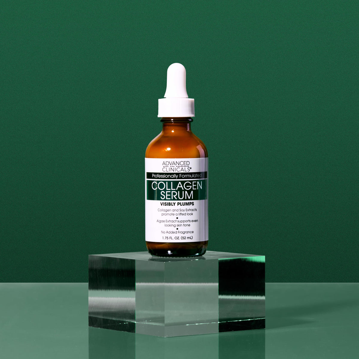 Advanced Clinicals Collagen Serum on bathroom counter