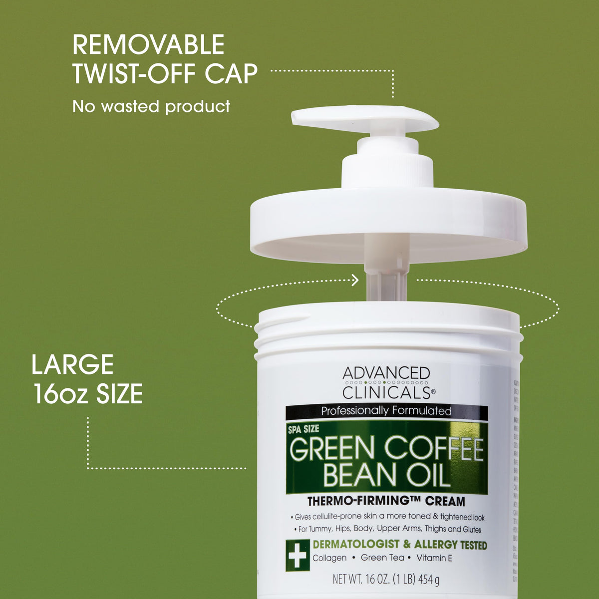 Advanced Clinicals Green Coffee Bean Oil Body Lotion packaging