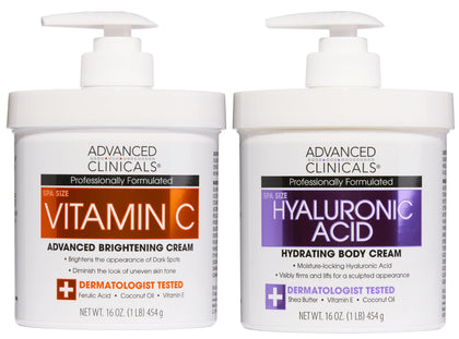 Advanced Clinicals Hyaluronic Acid Moisturizer and Vitamin C Cream Set front view