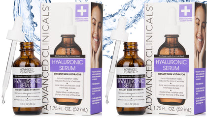 Advanced Clinicals Hyaluronic Acid Serum 2-Pack front view