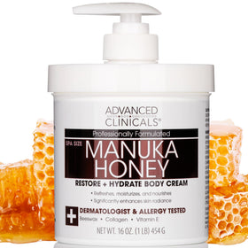 Advanced Clinicals Manuka Honey Body Cream 500g front view