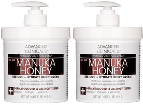 Advanced Clinicals Manuka Honey Body Cream front view with packaging