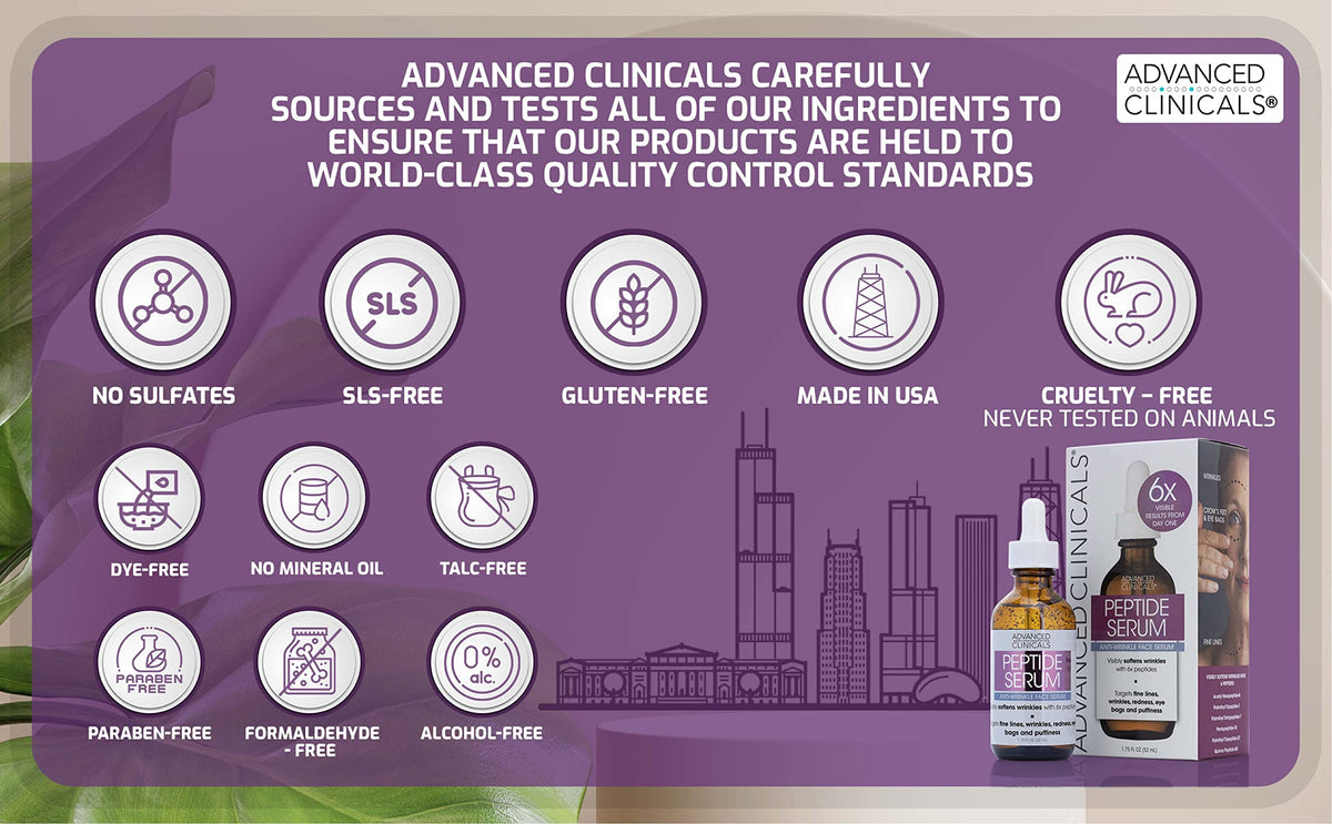 Advanced Clinicals Multi Peptides Serum with other skincare products
