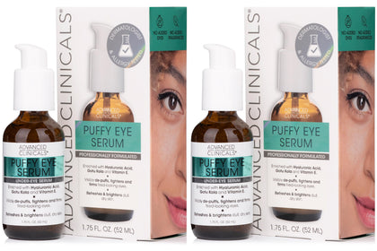 Advanced Clinicals Puffy Eye Serum 2-Pack front view with packaging