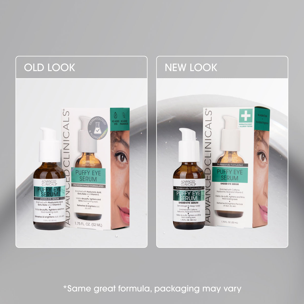Advanced Clinicals Puffy Eye Serum texture on fingertip