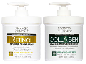 Advanced Clinicals Retinol Body Lotion and Collagen Cream set front view