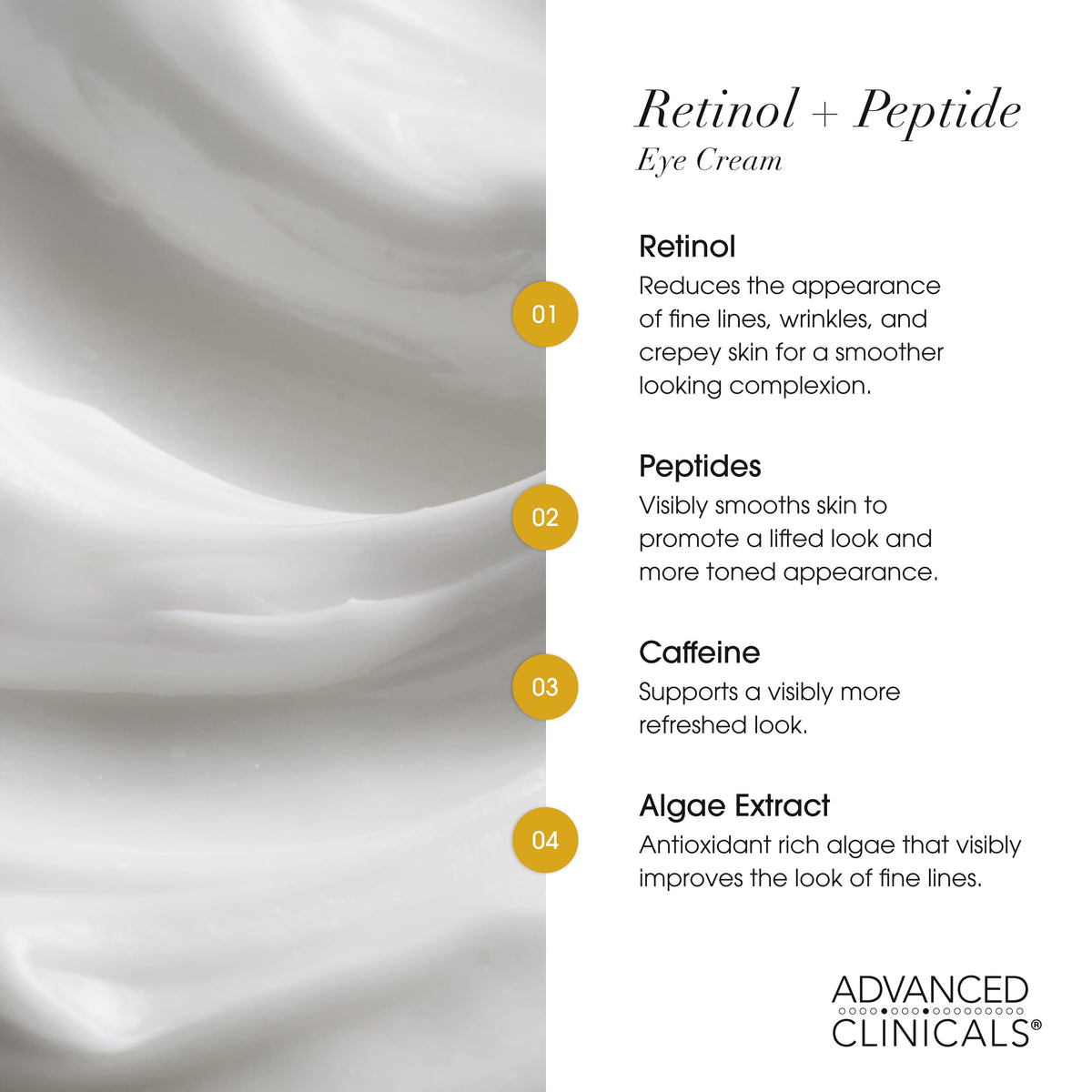 Advanced Clinicals Retinol Eye Cream texture on skin