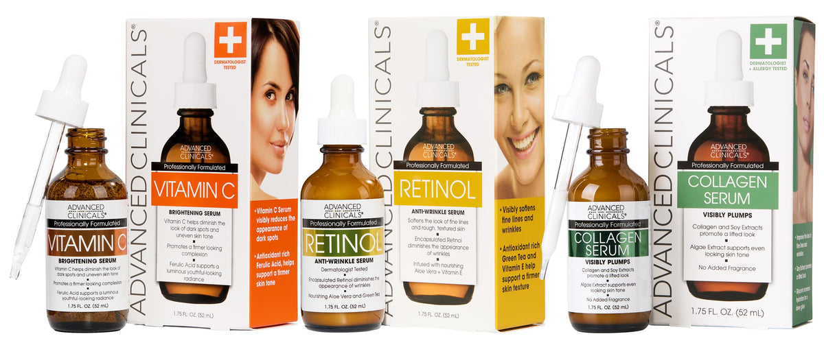 Advanced Clinicals Retinol Serum Set packaging front view