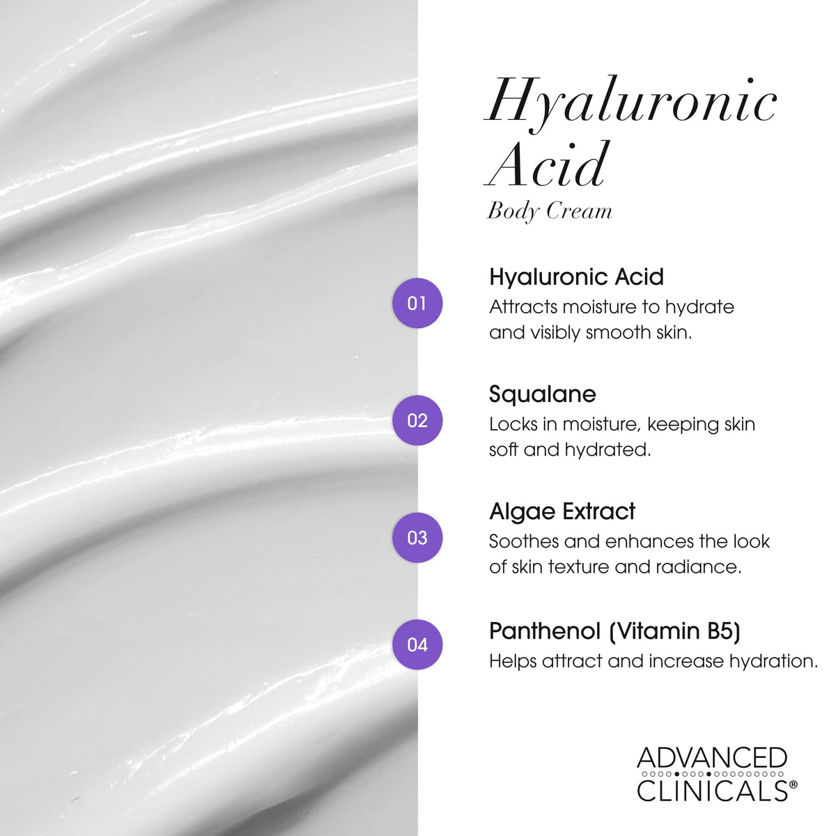 Advanced Clinicals set with ingredients list visible