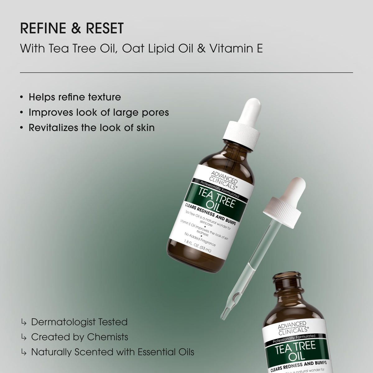 Advanced Clinicals Tea Tree Oil Facial Serum packaging
