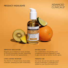 Advanced Clinicals Vitamin C Body Oil with citrus scent