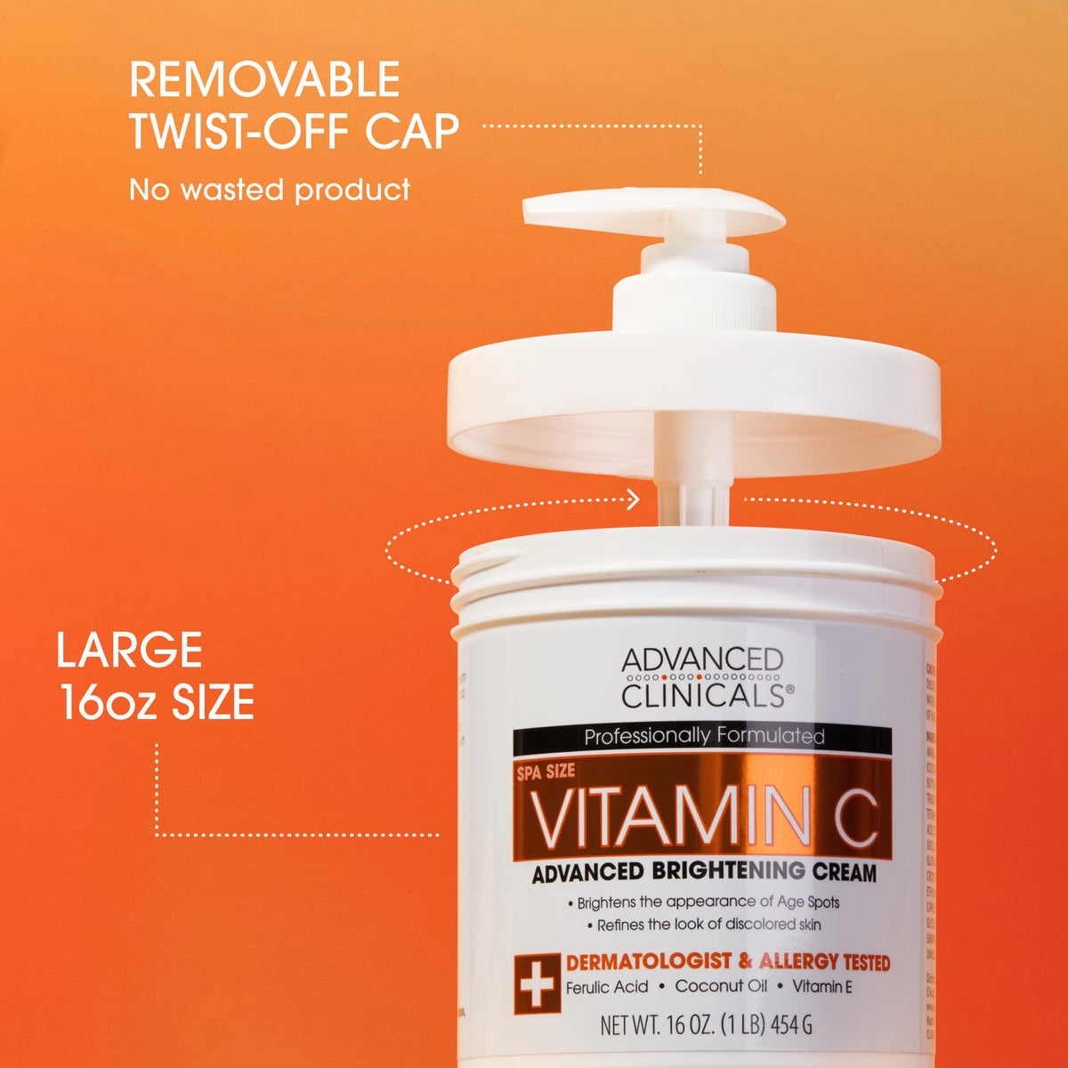 Advanced Clinicals Vitamin C Cream Body Lotion texture close-up