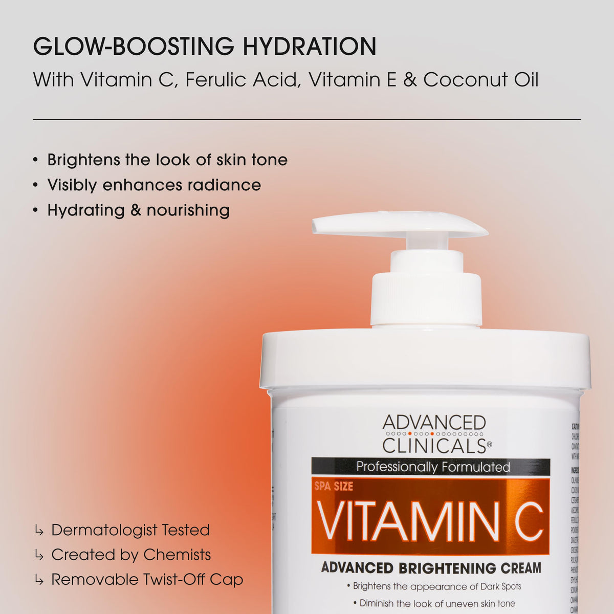 Advanced Clinicals Vitamin C Lotion application on skin
