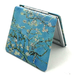 Aeisage Compact Mirror in almond blossom design front view