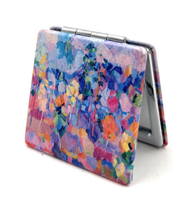 Aeisage Compact Mirror with floral art print front view