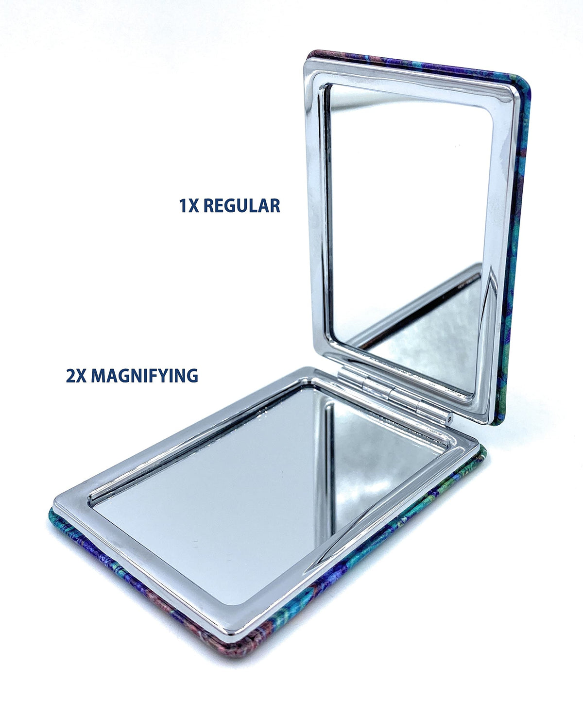 Aeisage Compact Travel Mirror with faux leather exterior
