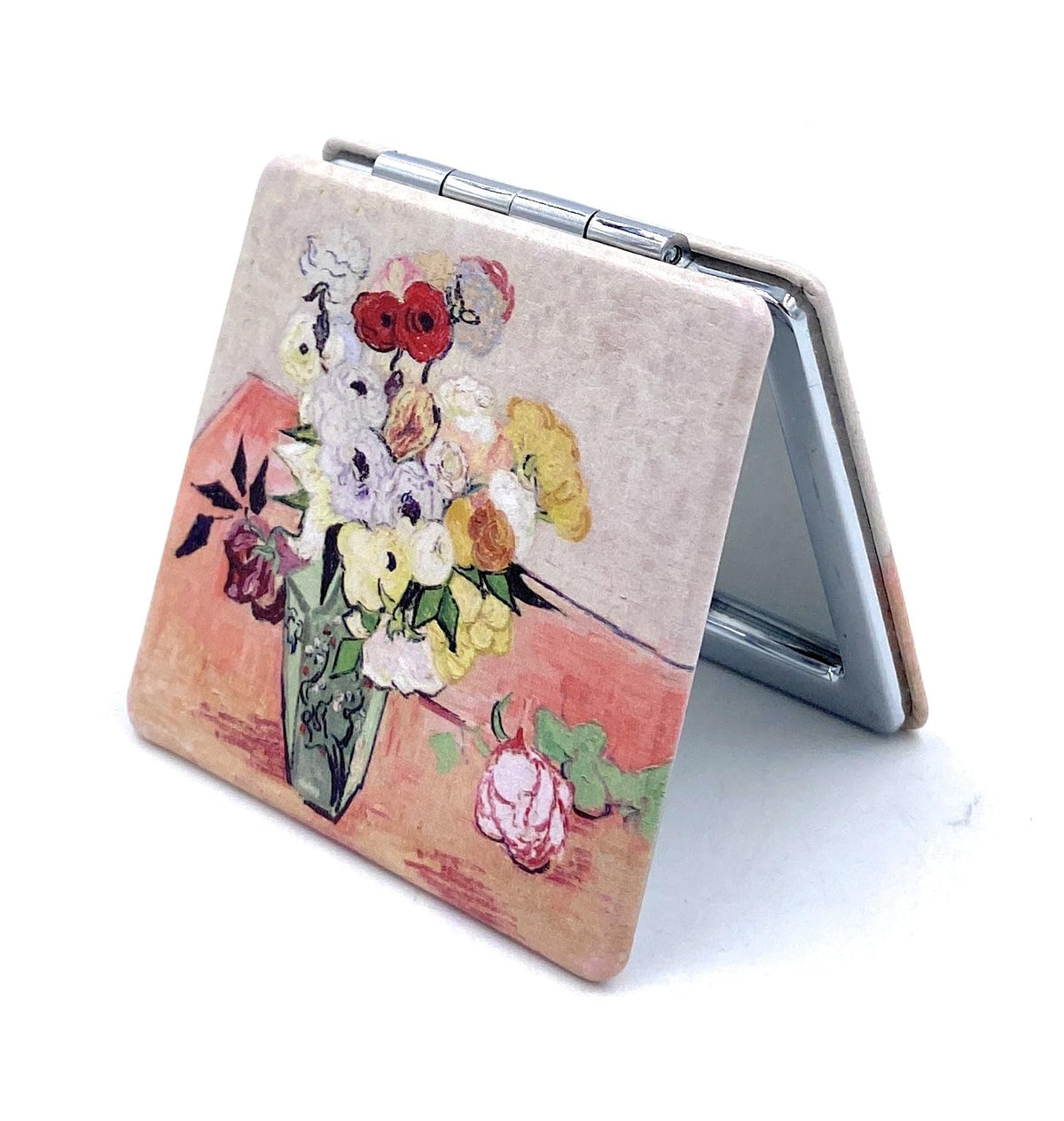 Aeisage Van Gogh floral compact mirror front view