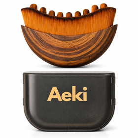 AEKI Lymphatic Contour Face Brush front view with soft bristles