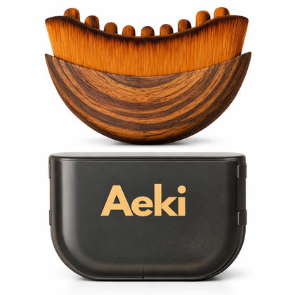AEKI Lymphatic Contour Face Brush front view with soft bristles