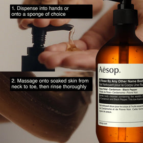 Aesop A Rose By Any Other Name Body Cleanser with rose petals