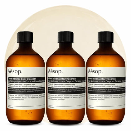 Aesop Citrus Melange Body Cleanser Refill Pack of 3, 500 mL front view