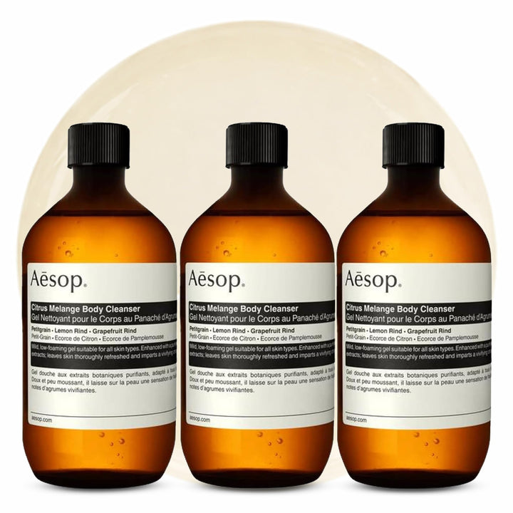 Aesop Citrus Melange Body Cleanser Refill Pack of 3, 500 mL front view