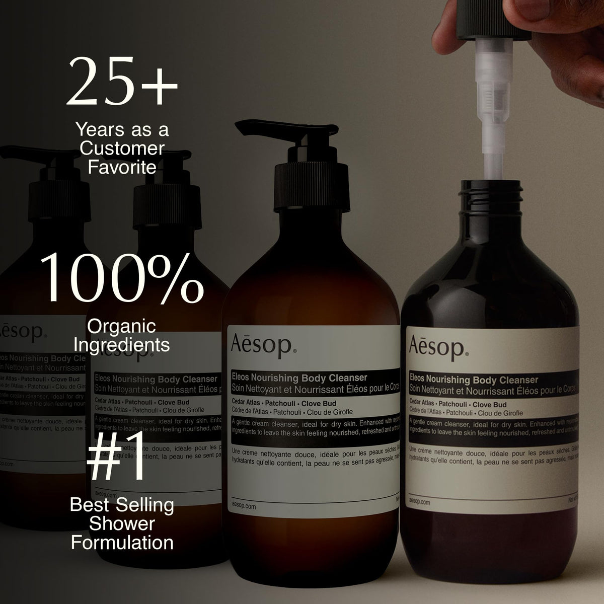 Aesop Eleos Nourishing Body Cleanser 500 mL side view