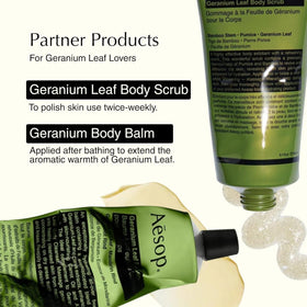 Aesop Geranium Leaf Body Cleanser packaging details
