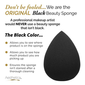 Aesthetica Beauty Sponge Blender side view, showing edge-less design
