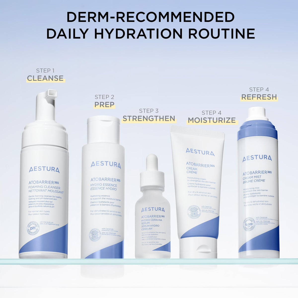 AESTURA ATOBARRIER365 Cream Mist being applied on skin