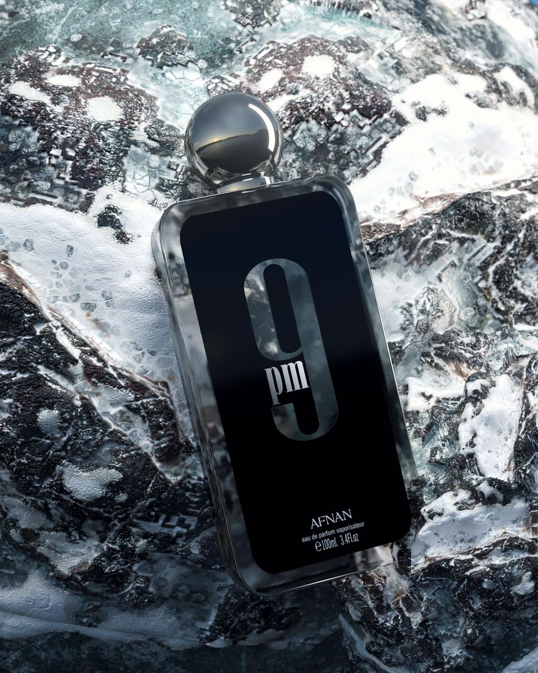 Afnan 9 PM Eau De Parfum bottle side view