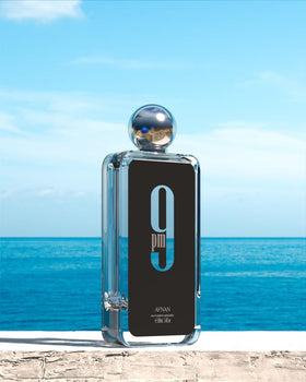 Afnan 9 PM Eau De Parfum lifestyle scene on dresser