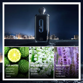 Afnan 9 PM Eau De Parfum packaging side view