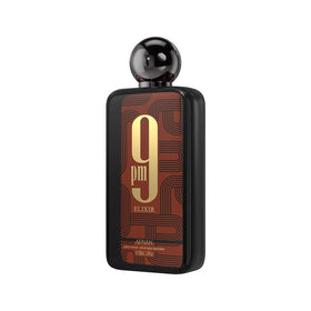 Afnan 9 PM Elixir packaging with elegant design