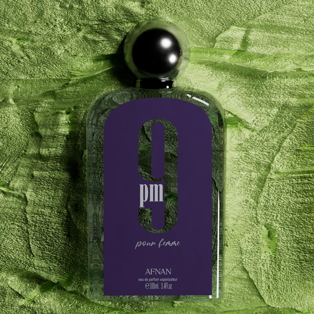 Afnan 9 PM Pour Femme Eau De Parfum on vanity