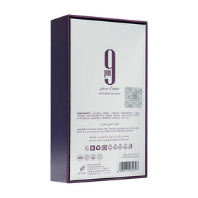Afnan 9 PM Pour Femme Eau De Parfum with floral background