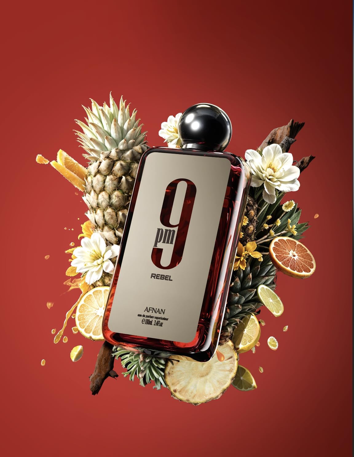 Afnan 9 PM Rebel Eau De Parfum label detail