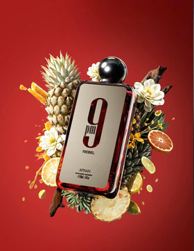 Afnan 9 PM Rebel Eau De Parfum label detail