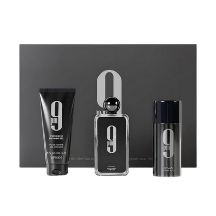 Afnan 9PM Men's Fragrance Set including Eau De Parfum, Shower Gel, and Deodorant