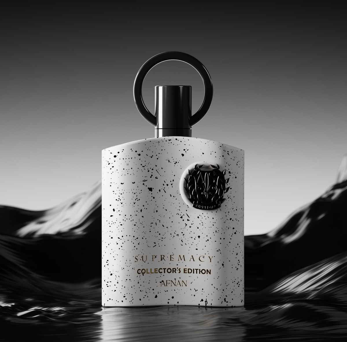 Afnan Supremacy Collector's Edition bottle with floral background