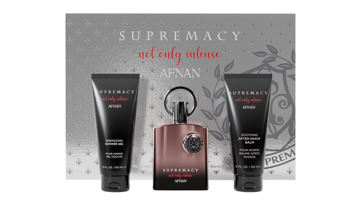 Afnan Supremacy Not Only Intense Gift Set including Eau De Parfum, After Shave, and Shower Gel
