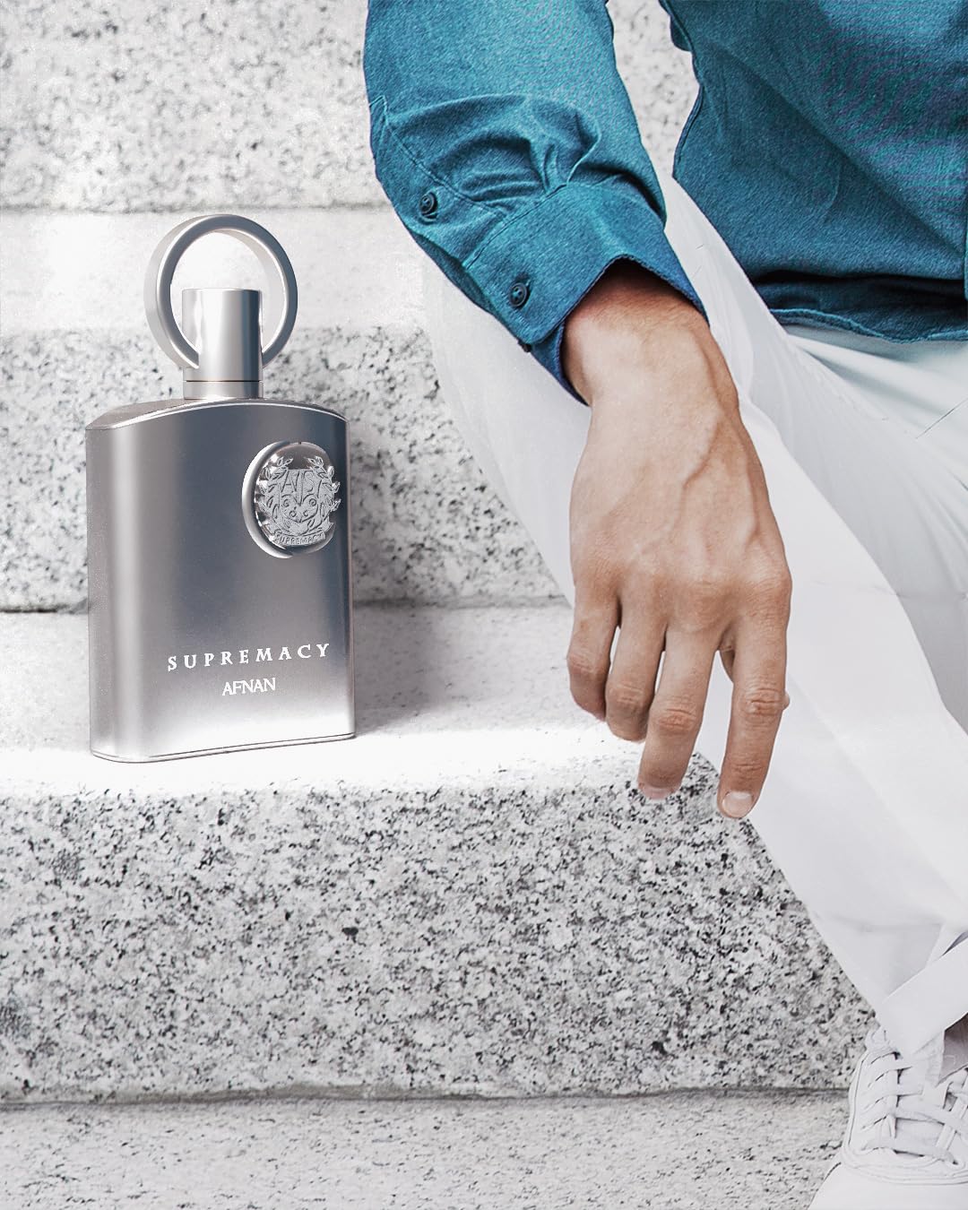 Afnan Supremacy Silver Eau de Parfum with luxury accessories