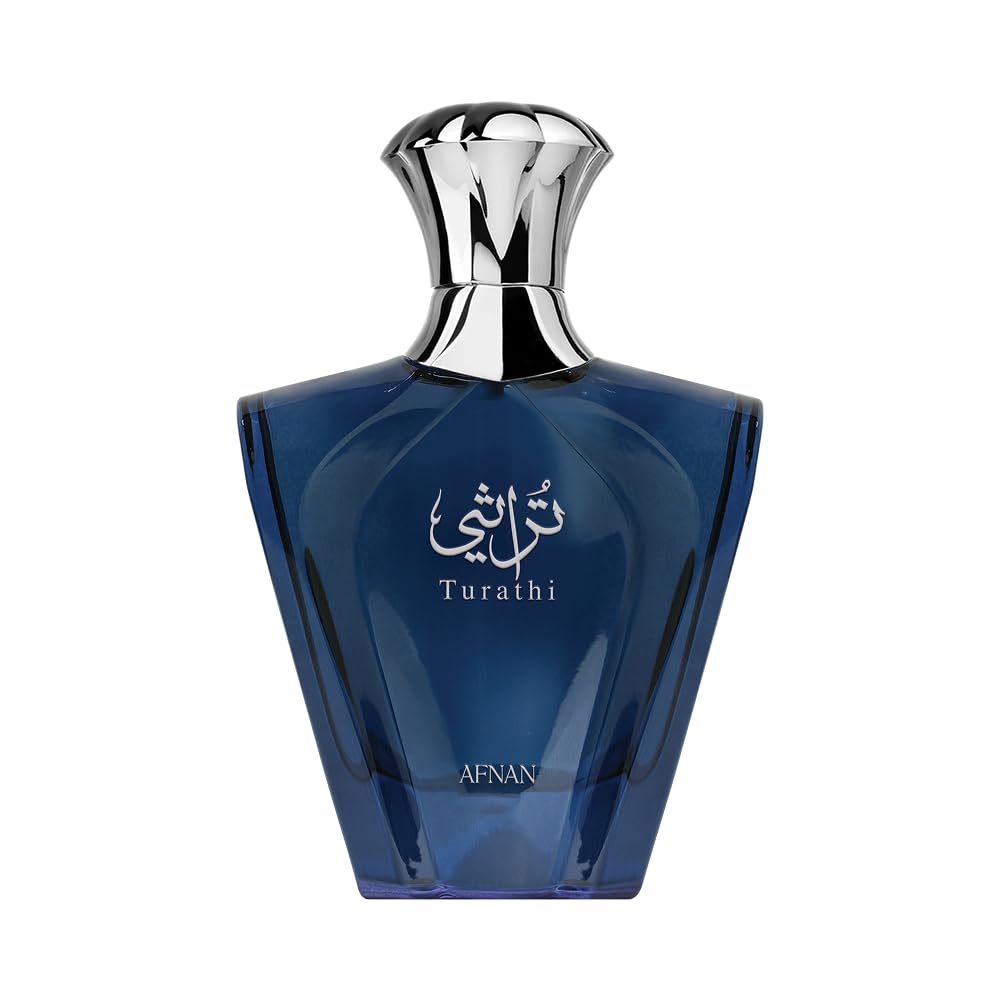 Afnan Turathi Blue Eau de Parfum Spray for Men 3.0 Fl. Oz front view
