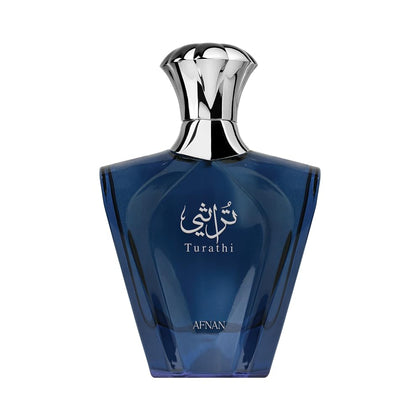 Afnan Turathi Blue Eau de Parfum Spray for Men 3.0 Fl. Oz front view