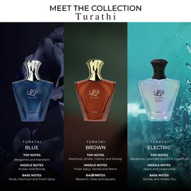 Afnan Turathi Brown Eau de Parfum bottle with spice elements