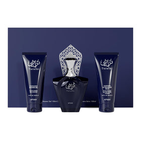 Afnan Turathi Homme Blue Gift Set including Eau De Parfum, Shower Gel, and After Shave