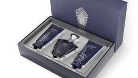 Afnan Turathi Homme Blue Shower Gel and After Shave packaging