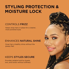 African Pride Black Castor Miracle Extra Hold Braid Gel 8oz packaging